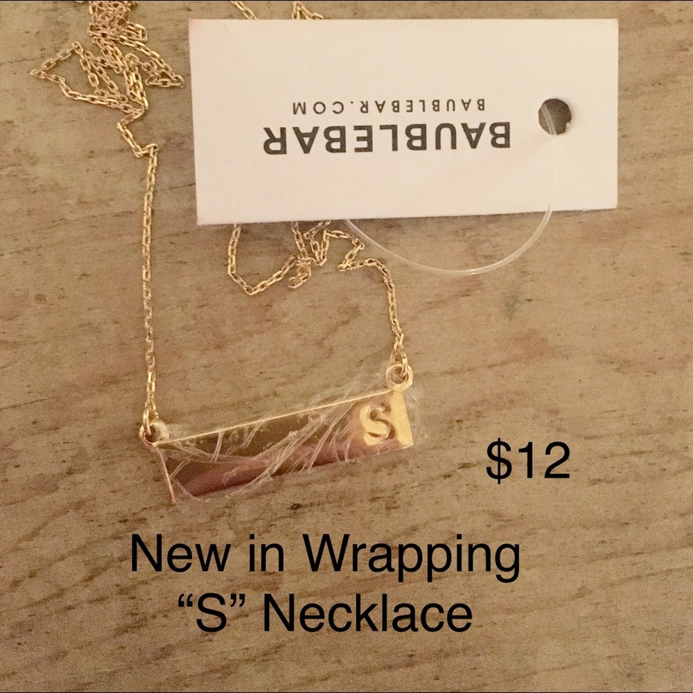BaubleBar Letter “S” Necklace
